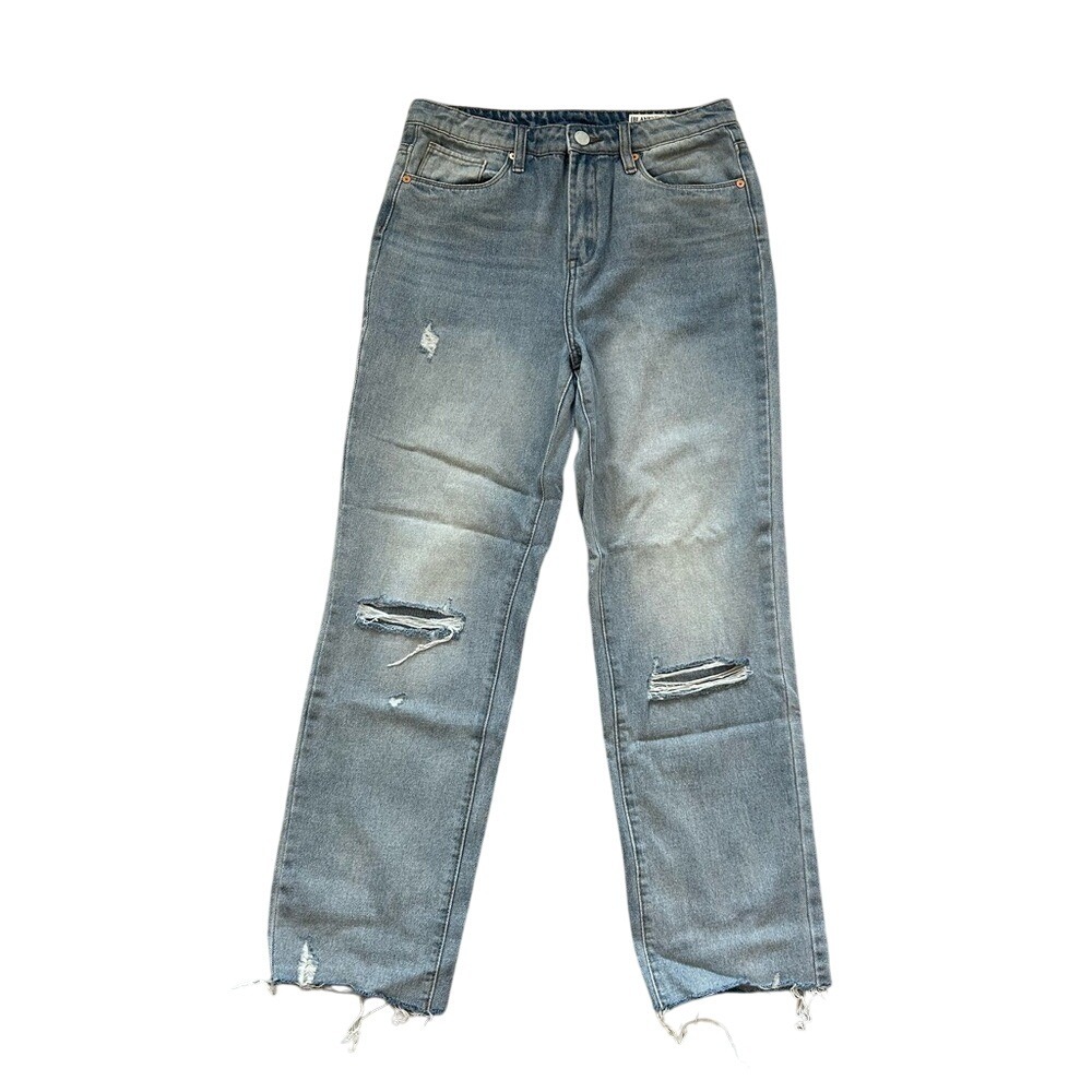 Blank NYC the madison cropped wide leg‎  distressed jeans 27